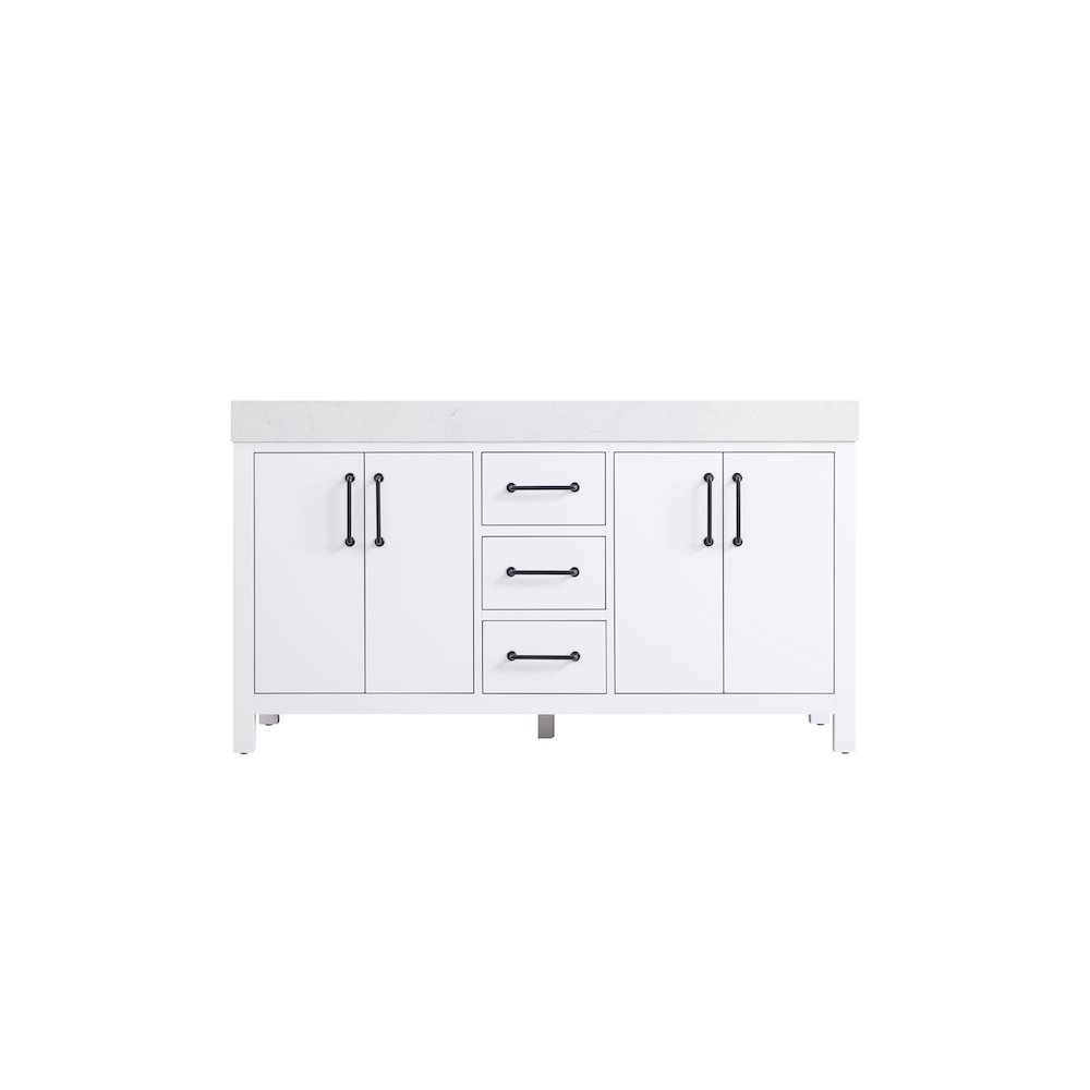 60 inch Double Bathroom Vanity In White. Picture 5