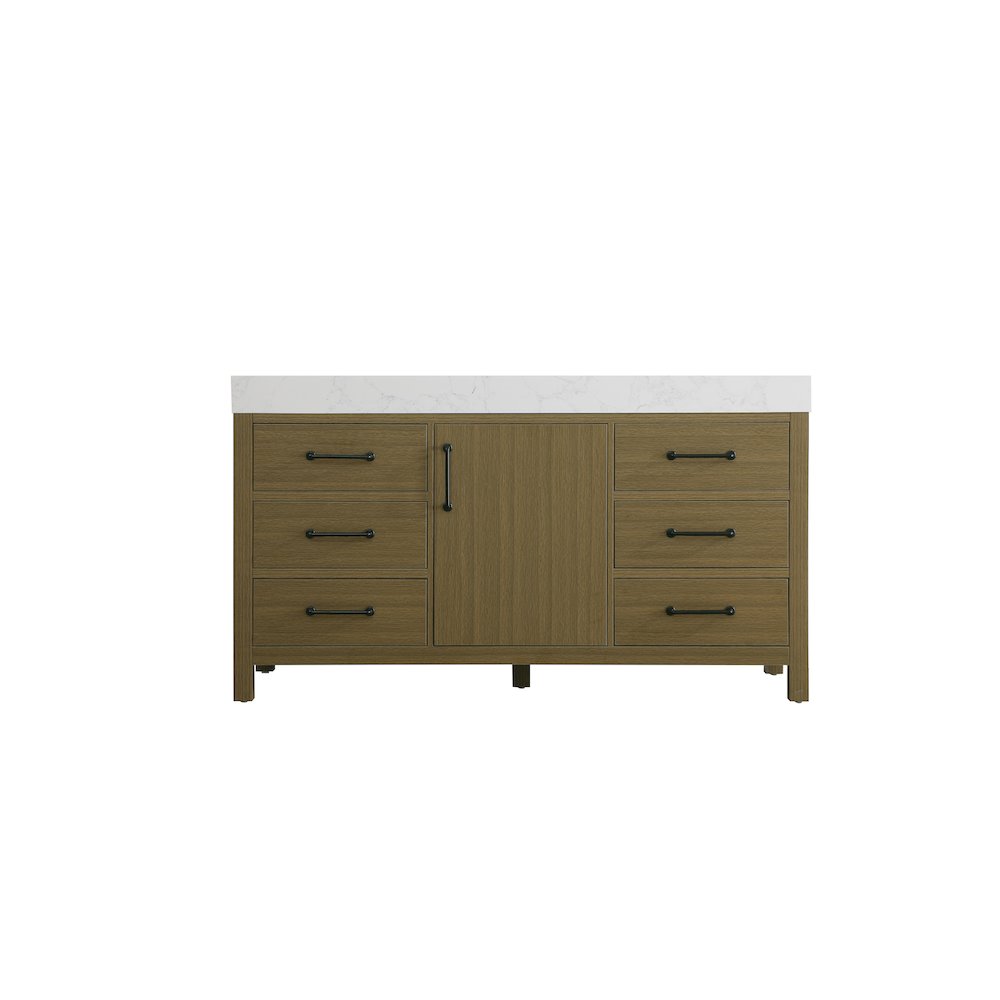 60 inch Single Bathroom Vanity In Chestnut Brown. Picture 5
