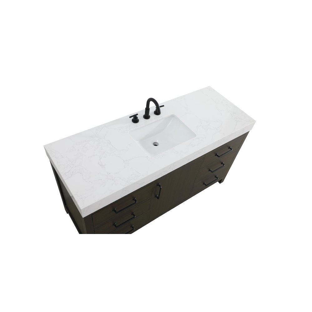 60 inch Single Bathroom Vanity In Mocha Brown. Picture 8