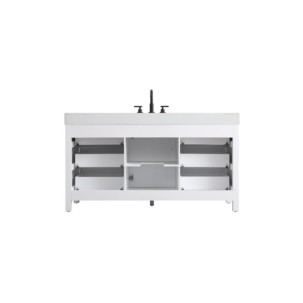 60 inch Single Bathroom Vanity In White. Picture 12