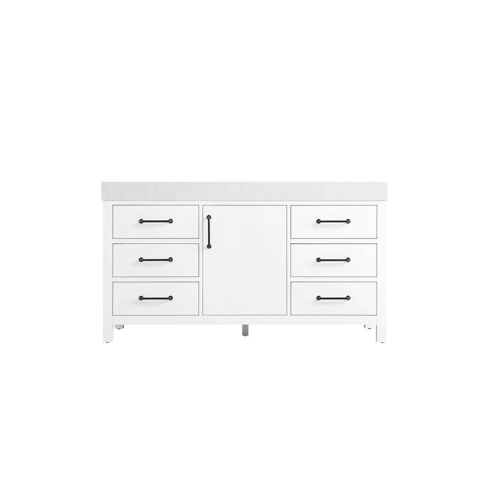 60 inch Single Bathroom Vanity In White. Picture 5