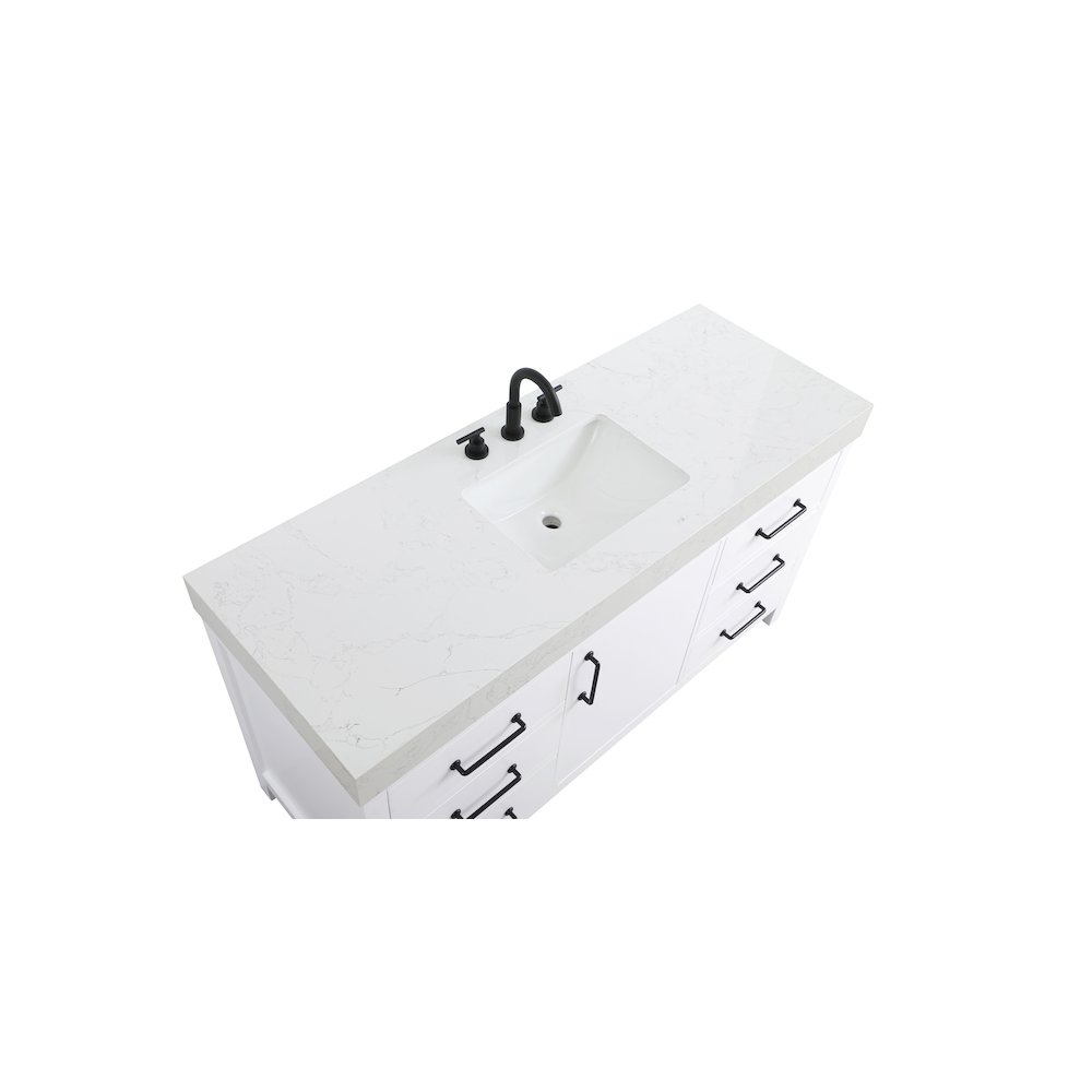 60 inch Single Bathroom Vanity In White. Picture 8