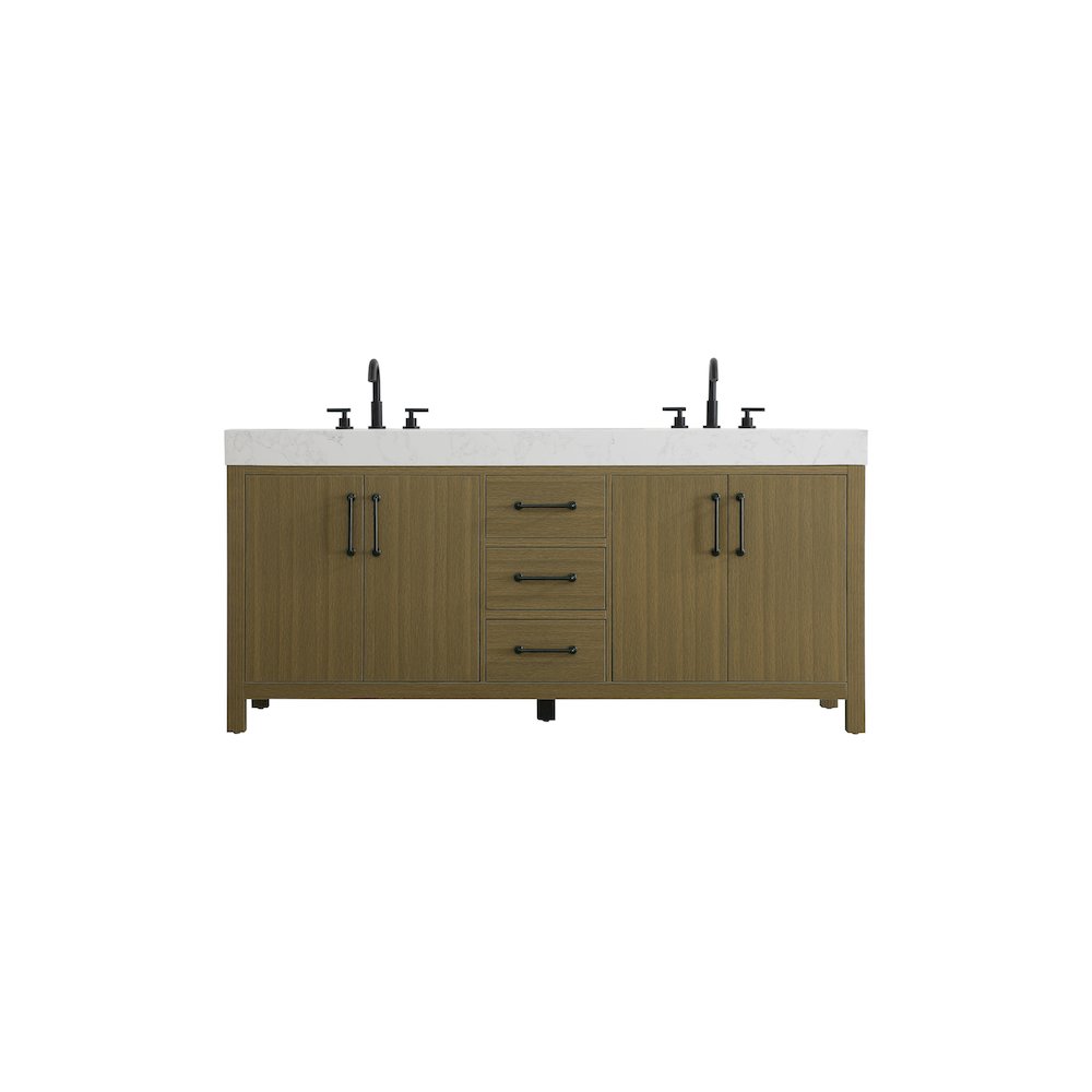 72 inch Double Bathroom Vanity In Chestnut Brown. Picture 1