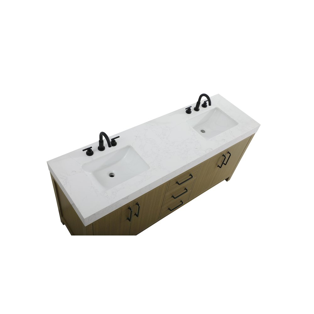 72 inch Double Bathroom Vanity In Chestnut Brown. Picture 8