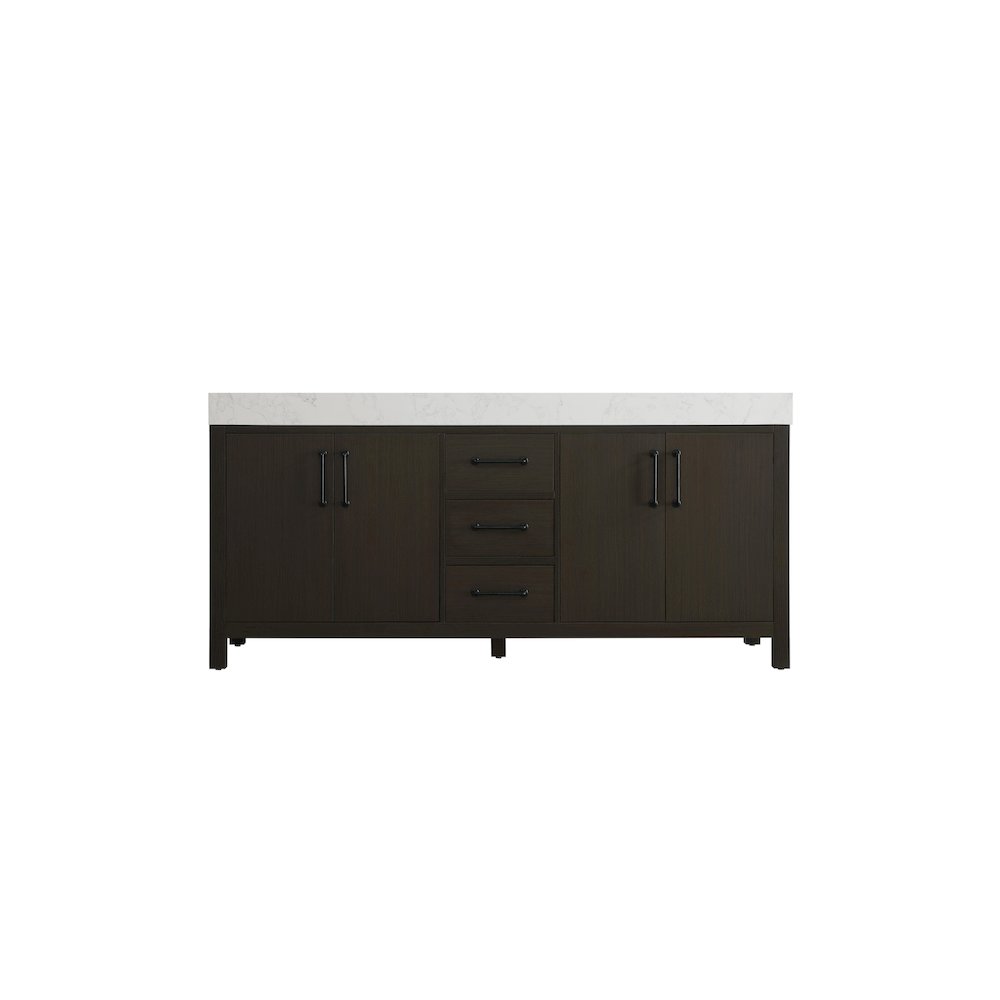 72 inch Double Bathroom Vanity In Mocha Brown. Picture 5