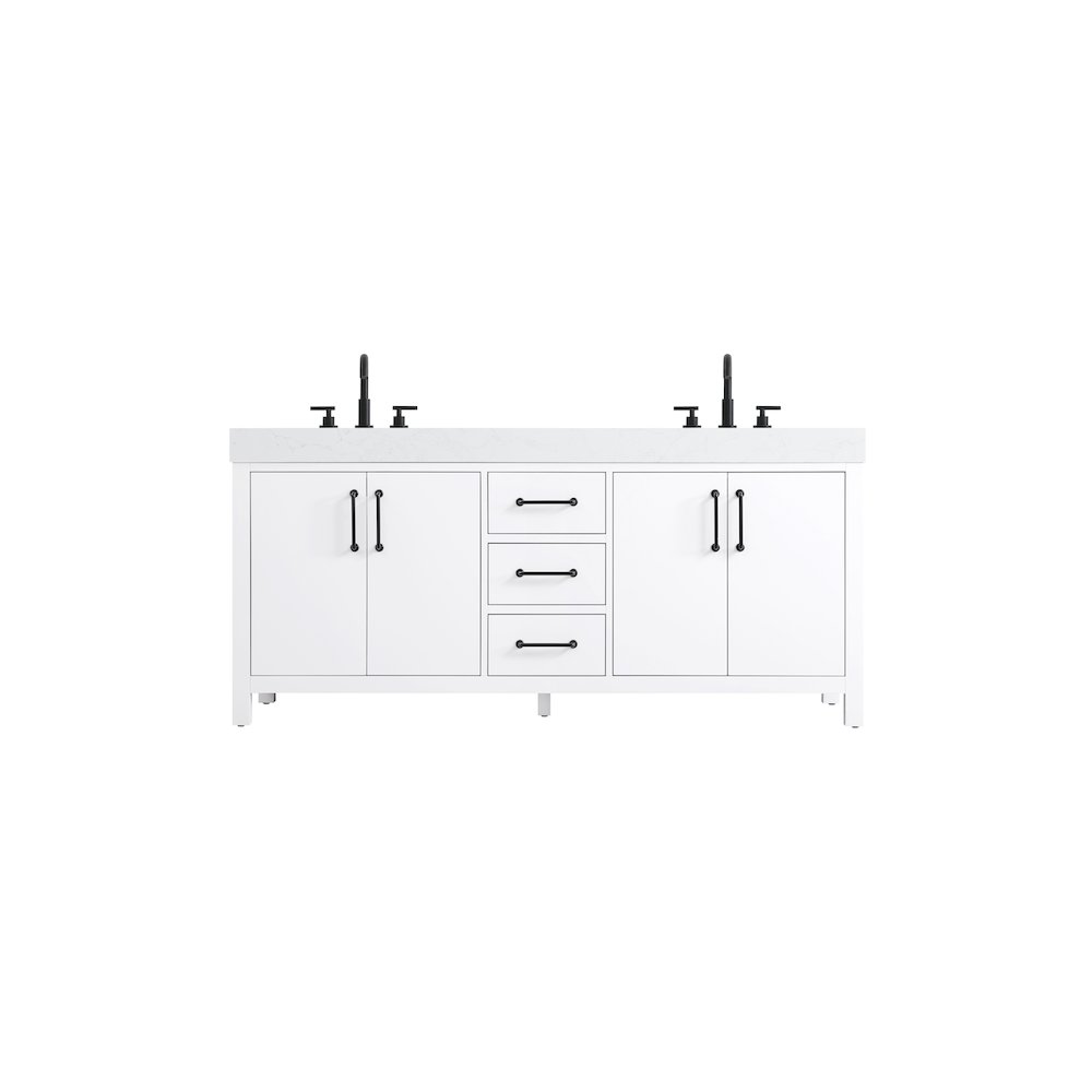 72 inch Double Bathroom Vanity In White. Picture 1