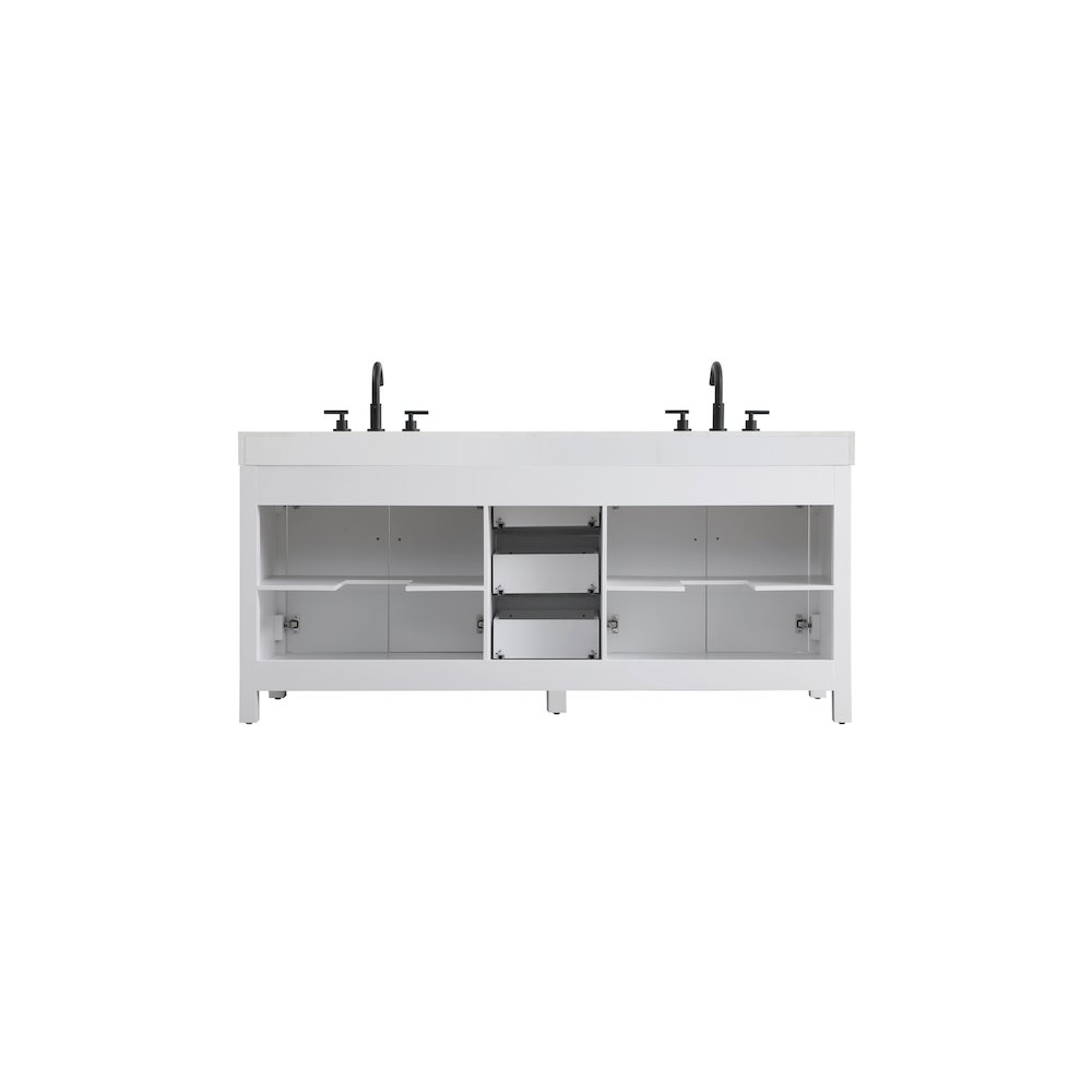 72 inch Double Bathroom Vanity In White. Picture 12