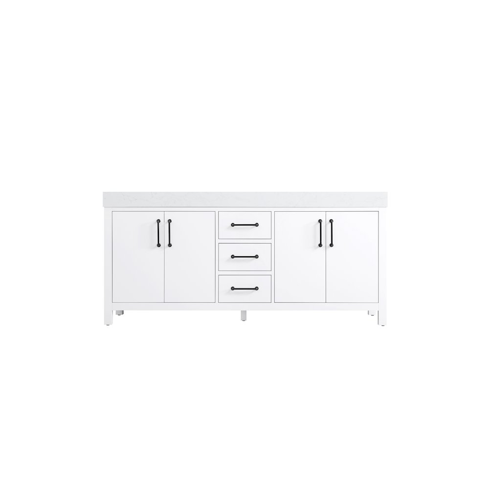 72 inch Double Bathroom Vanity In White. Picture 5