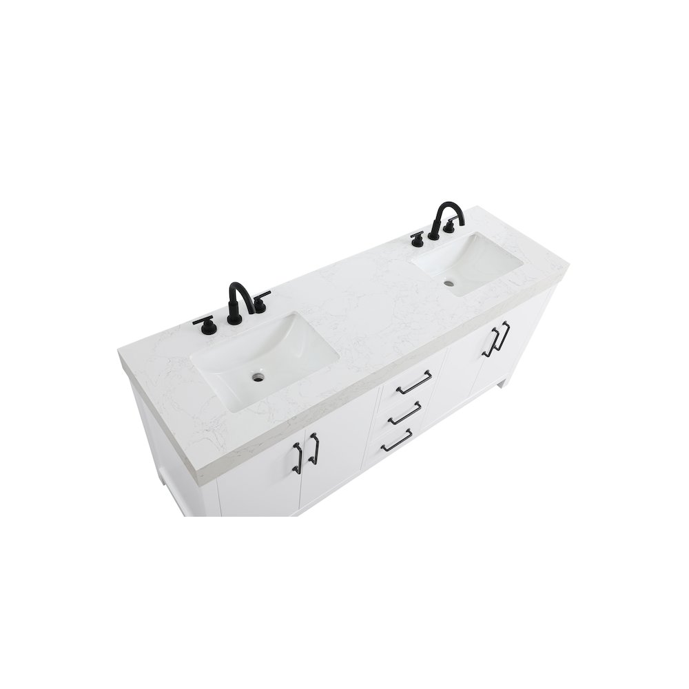 72 inch Double Bathroom Vanity In White. Picture 8