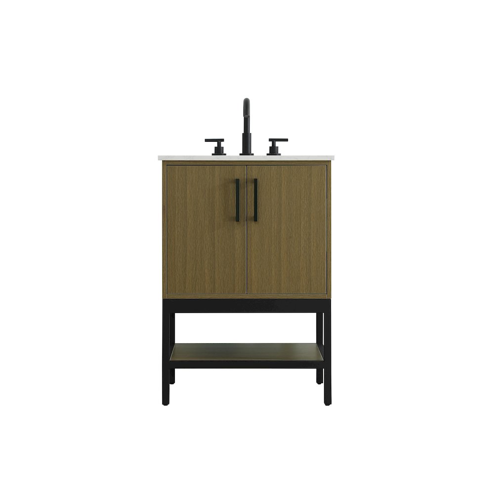 24 Inch Single Bathroom Vanity In Chestnut Brown. Picture 1