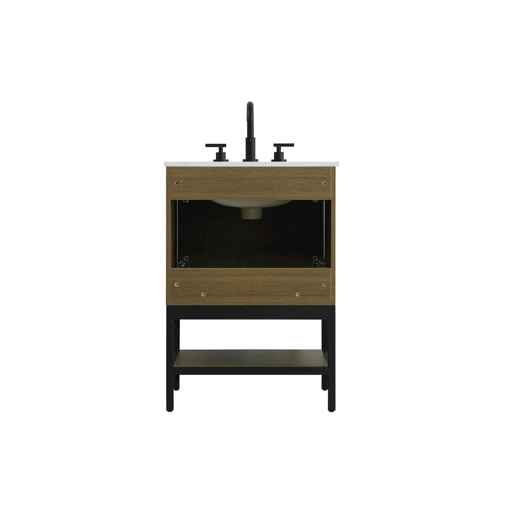 24 Inch Single Bathroom Vanity In Chestnut Brown. Picture 12