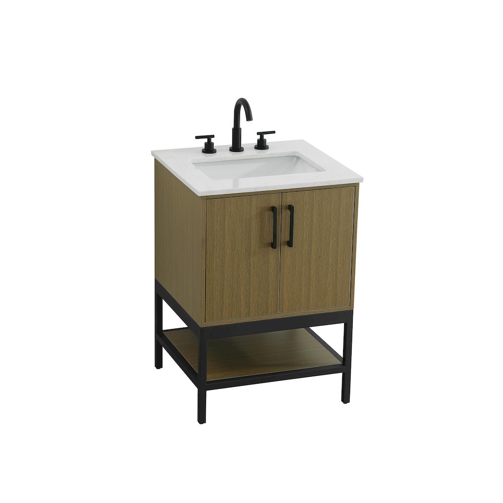 24 Inch Single Bathroom Vanity In Chestnut Brown. Picture 6