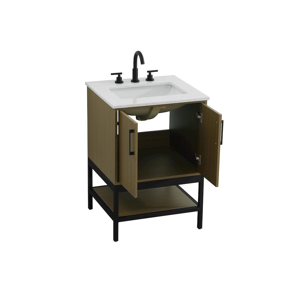 24 Inch Single Bathroom Vanity In Chestnut Brown. Picture 7
