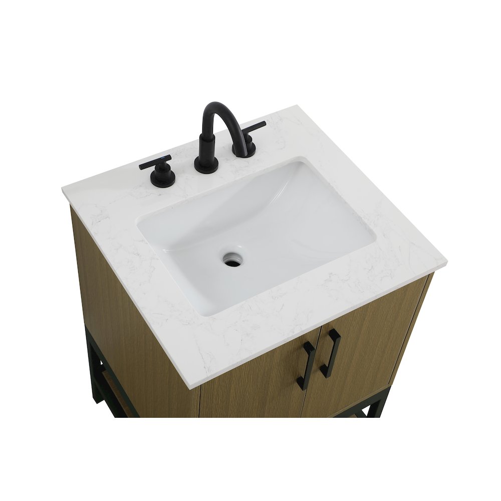 24 Inch Single Bathroom Vanity In Chestnut Brown. Picture 8
