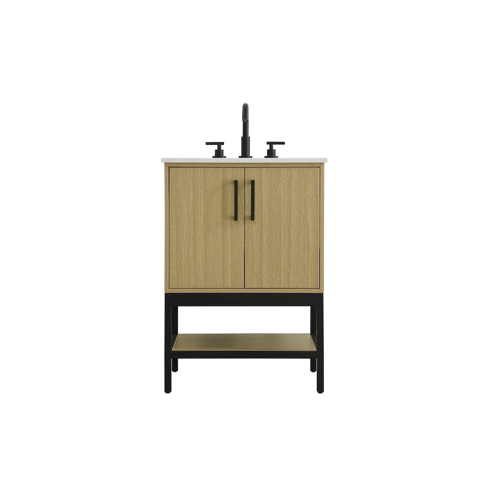 24 Inch Single Bathroom Vanity In Honey Brown. Picture 1