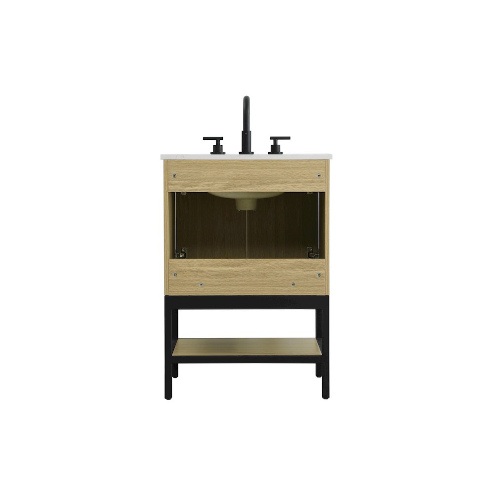 24 Inch Single Bathroom Vanity In Honey Brown. Picture 12