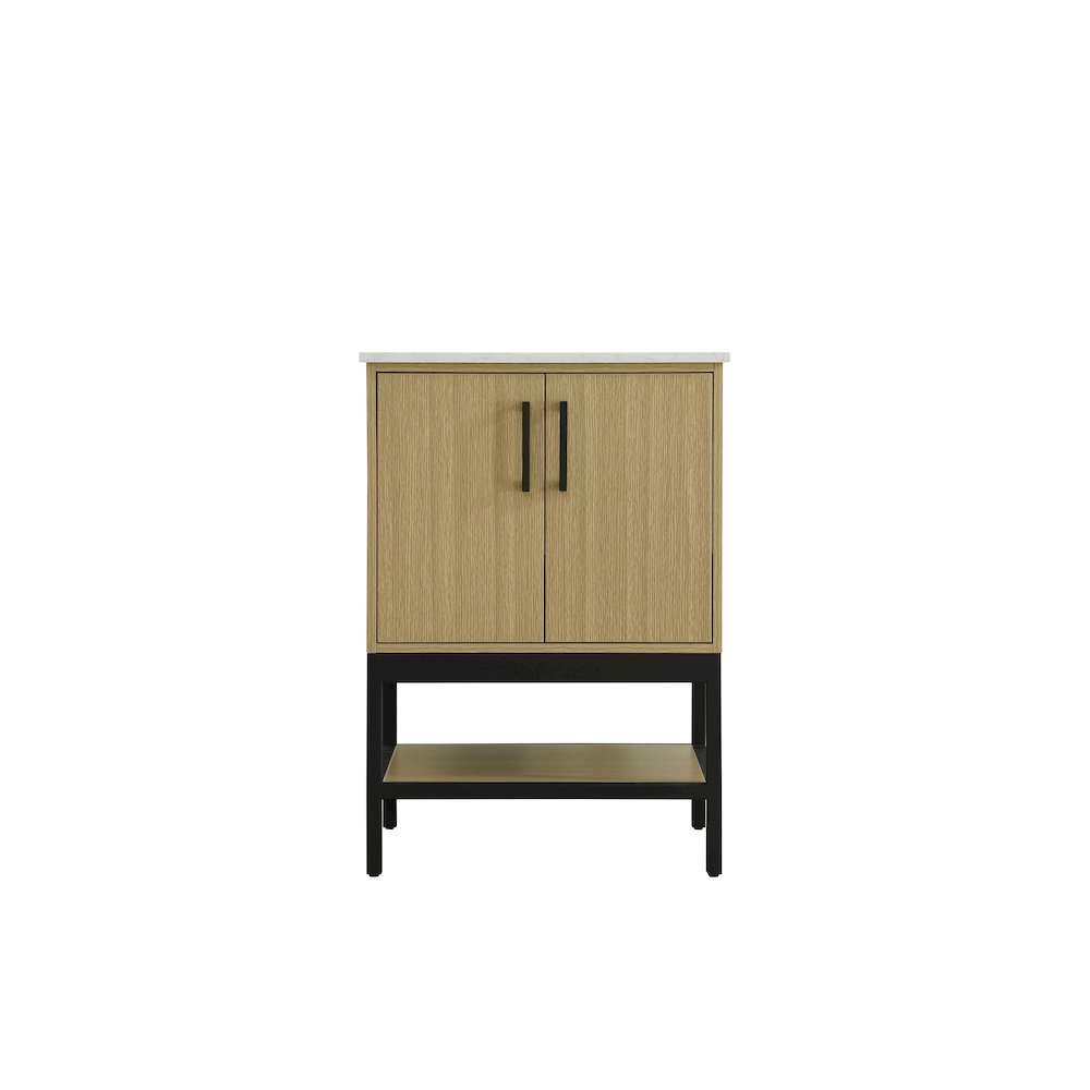 24 Inch Single Bathroom Vanity In Honey Brown. Picture 5