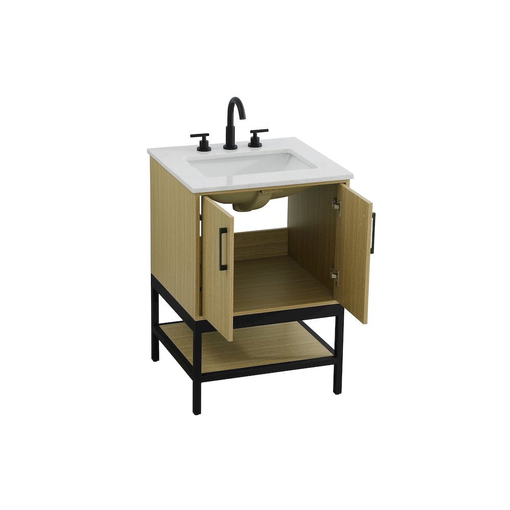24 Inch Single Bathroom Vanity In Honey Brown. Picture 7