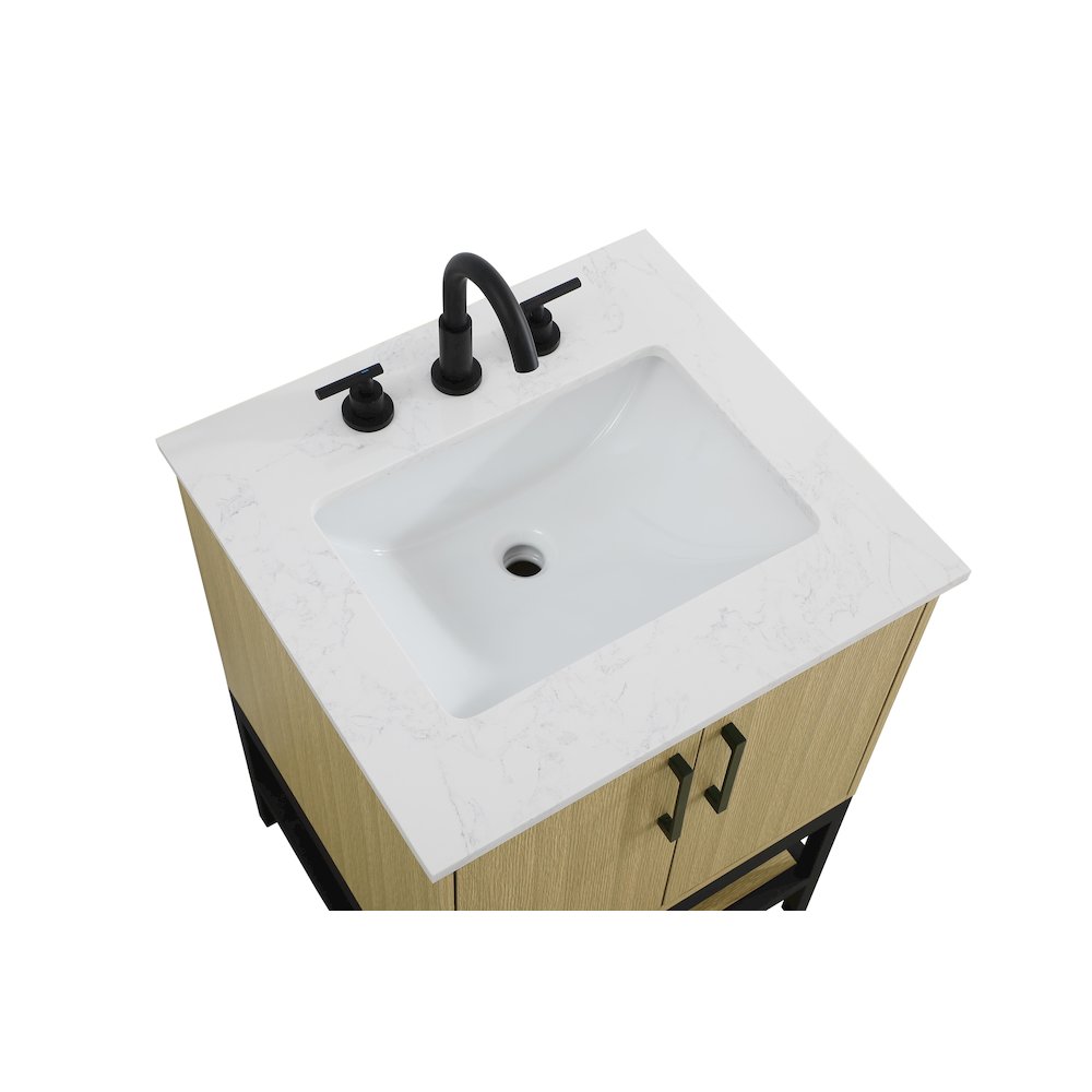 24 Inch Single Bathroom Vanity In Honey Brown. Picture 8