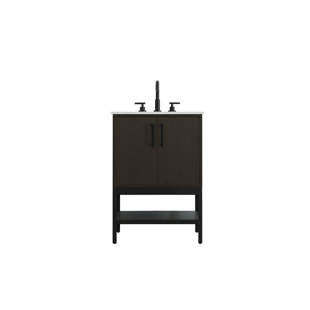24 Inch Single Bathroom Vanity In Mocha Brown. Picture 1