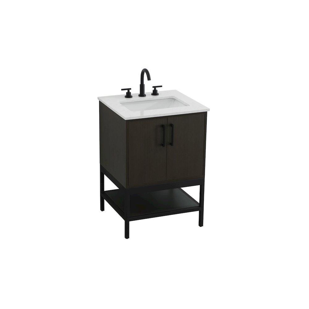 24 Inch Single Bathroom Vanity In Mocha Brown. Picture 6