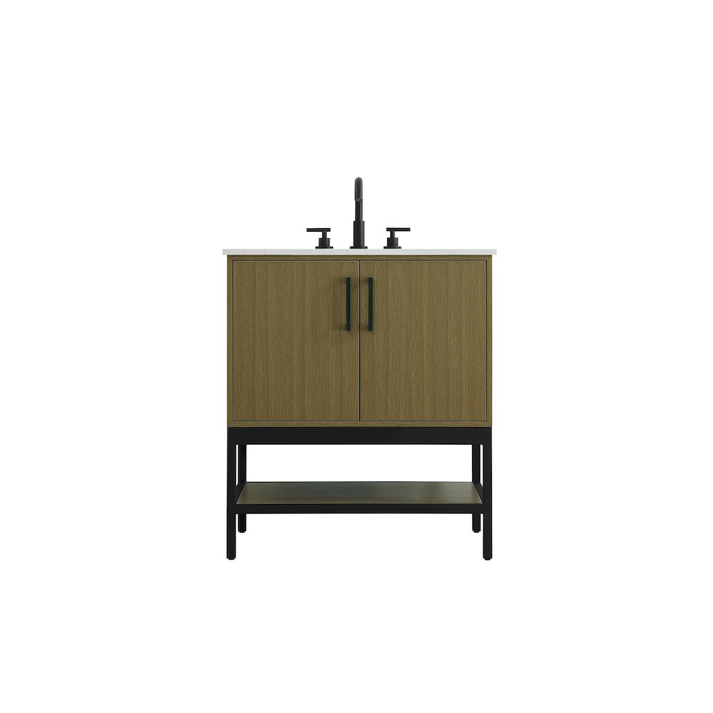30 Inch Single Bathroom Vanity In Chestnut Brown. Picture 1