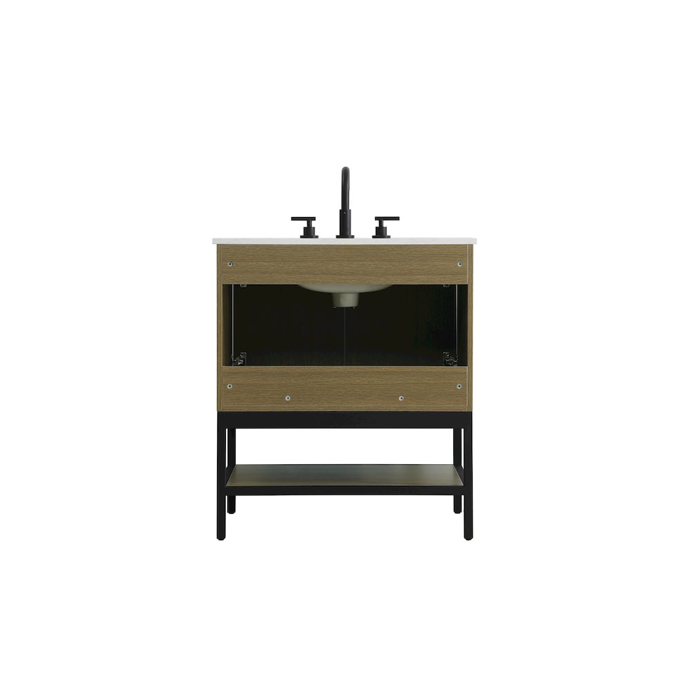30 Inch Single Bathroom Vanity In Chestnut Brown. Picture 12