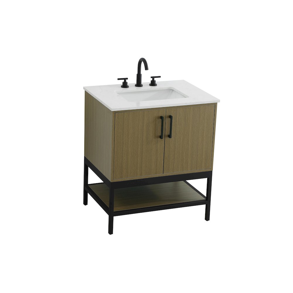 30 Inch Single Bathroom Vanity In Chestnut Brown. Picture 6