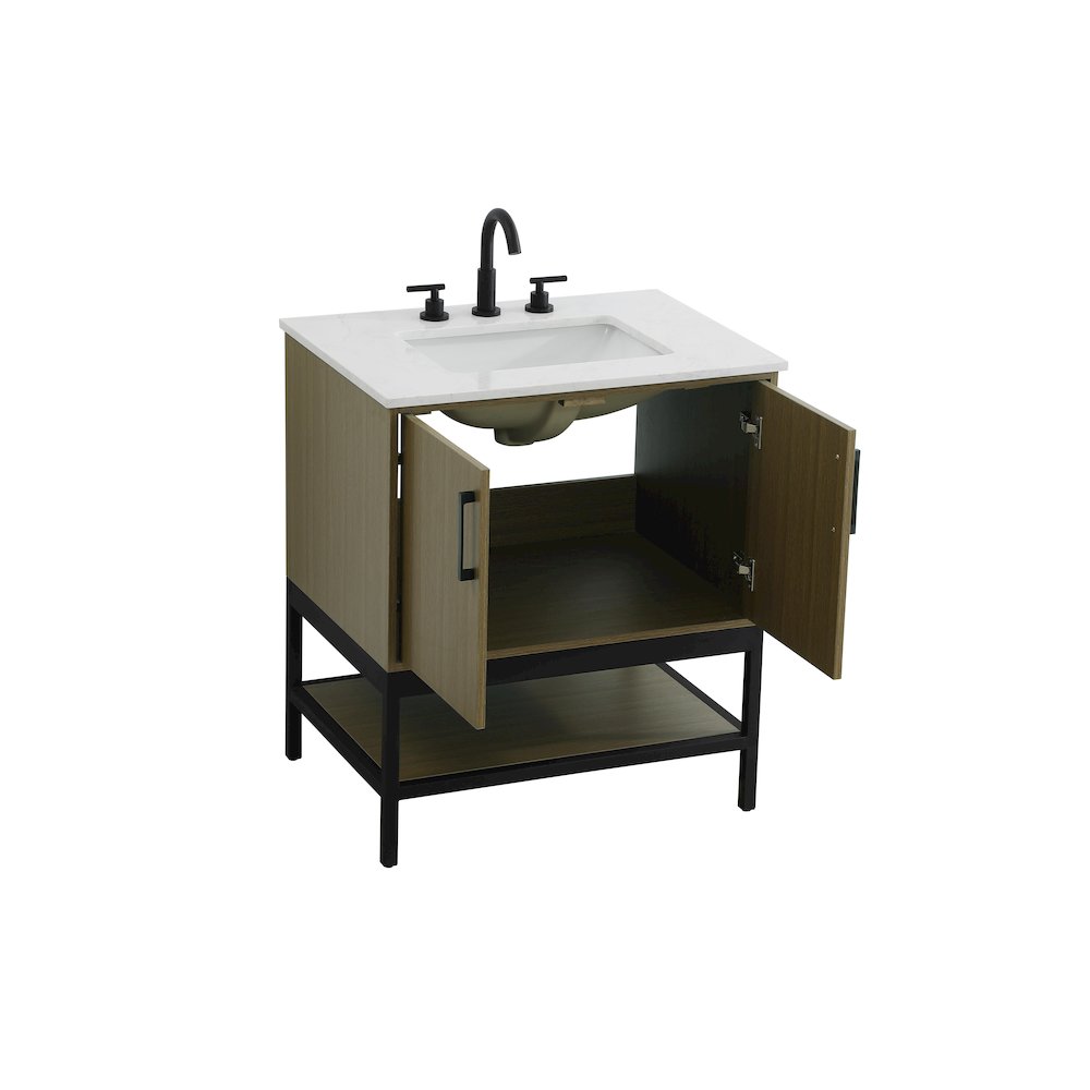30 Inch Single Bathroom Vanity In Chestnut Brown. Picture 7