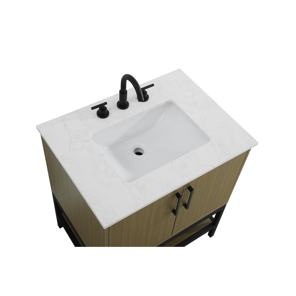 30 Inch Single Bathroom Vanity In Chestnut Brown. Picture 8
