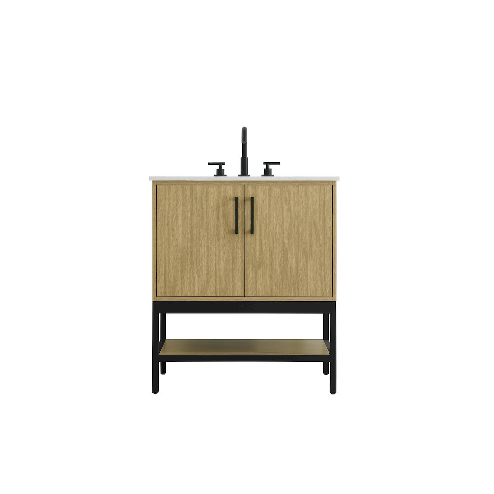 30 Inch Single Bathroom Vanity In Honey Brown. Picture 1