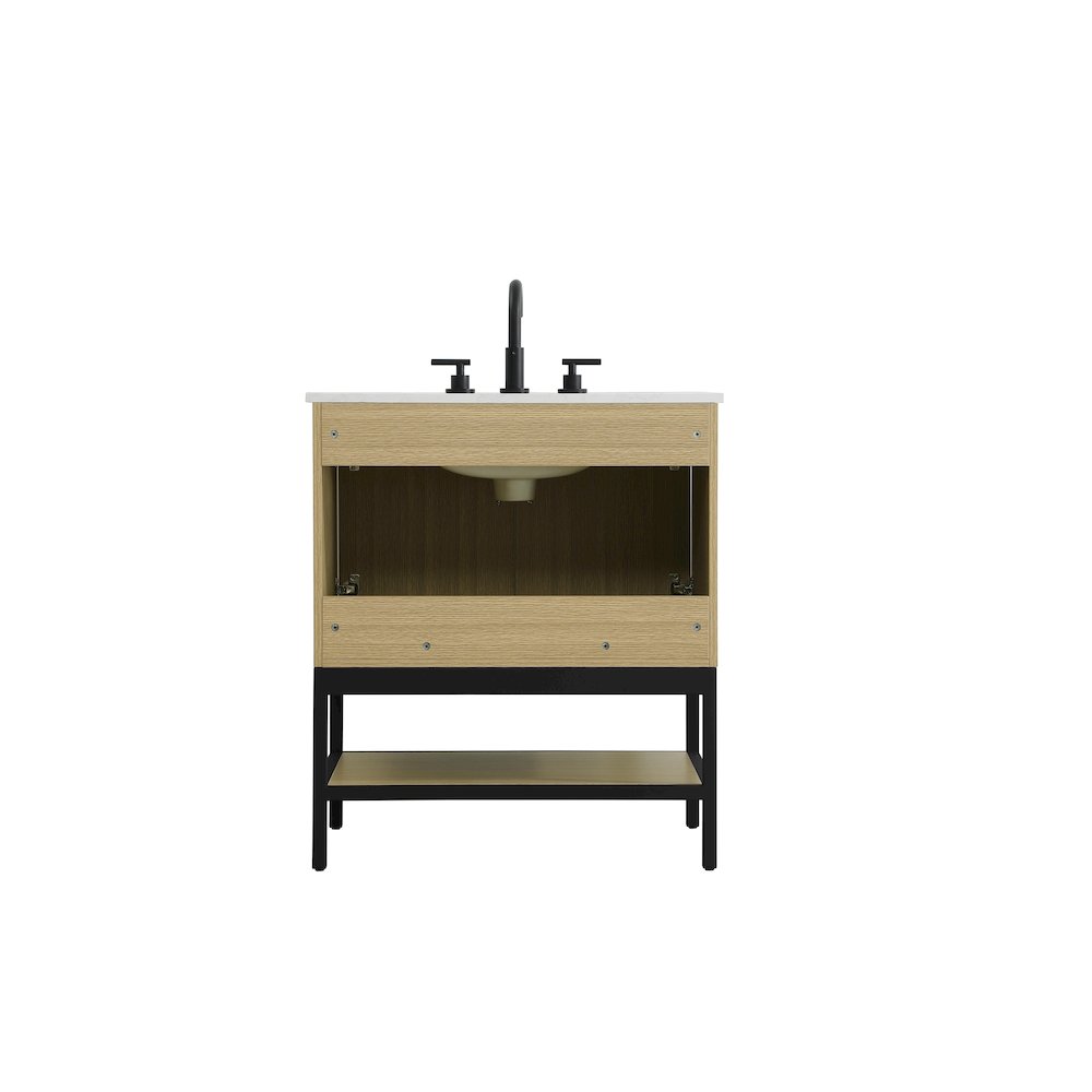 30 Inch Single Bathroom Vanity In Honey Brown. Picture 12