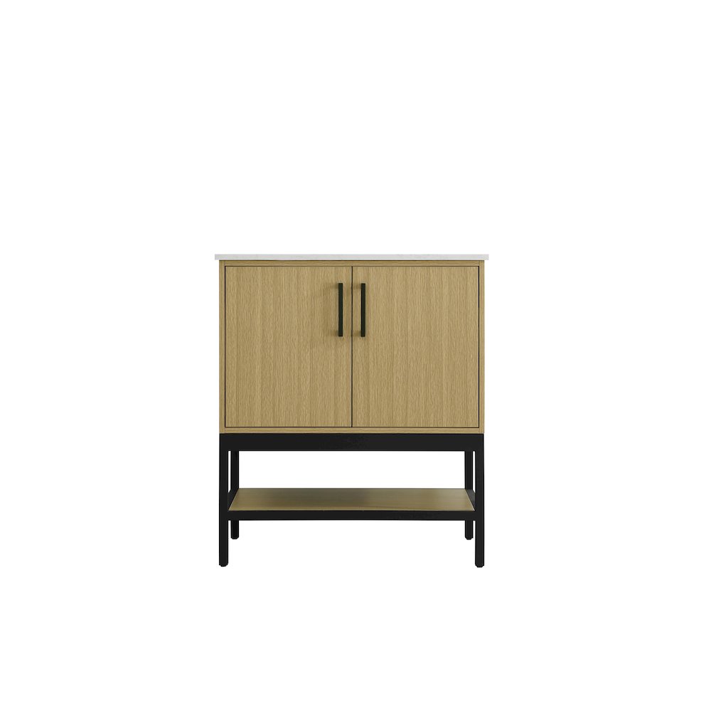 30 Inch Single Bathroom Vanity In Honey Brown. Picture 5