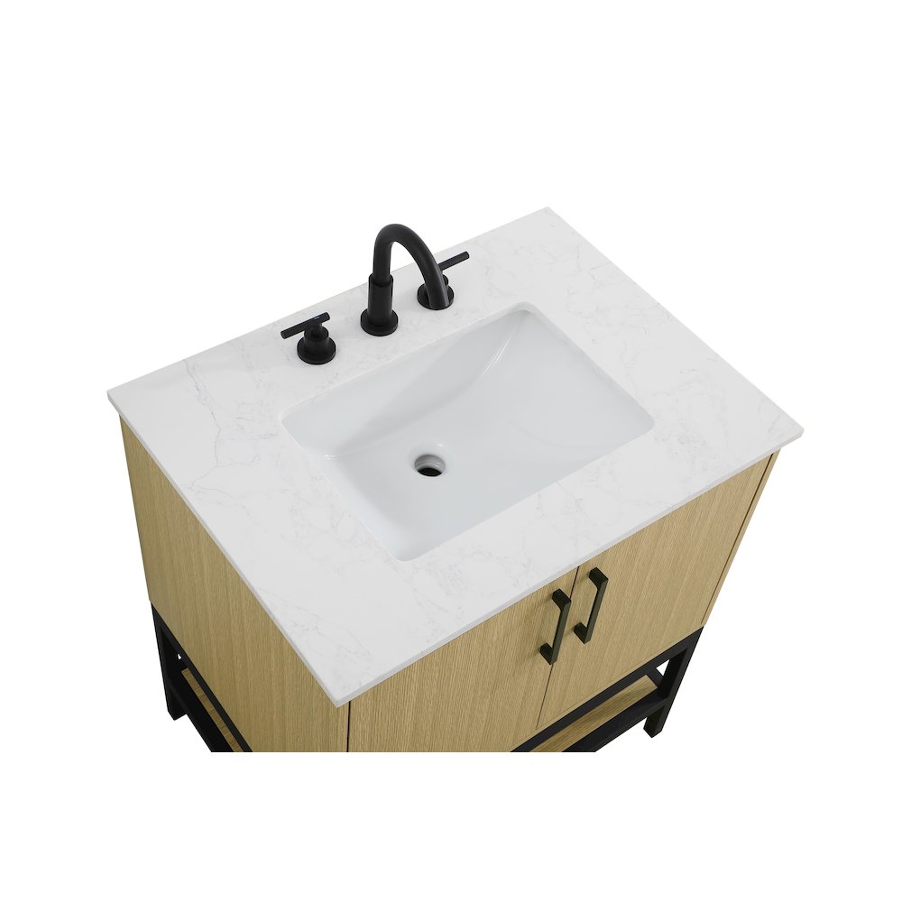 30 Inch Single Bathroom Vanity In Honey Brown. Picture 8