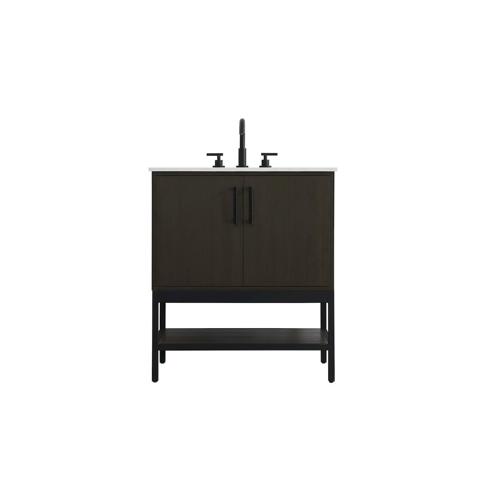 30 Inch Single Bathroom Vanity In Mocha Brown. Picture 1