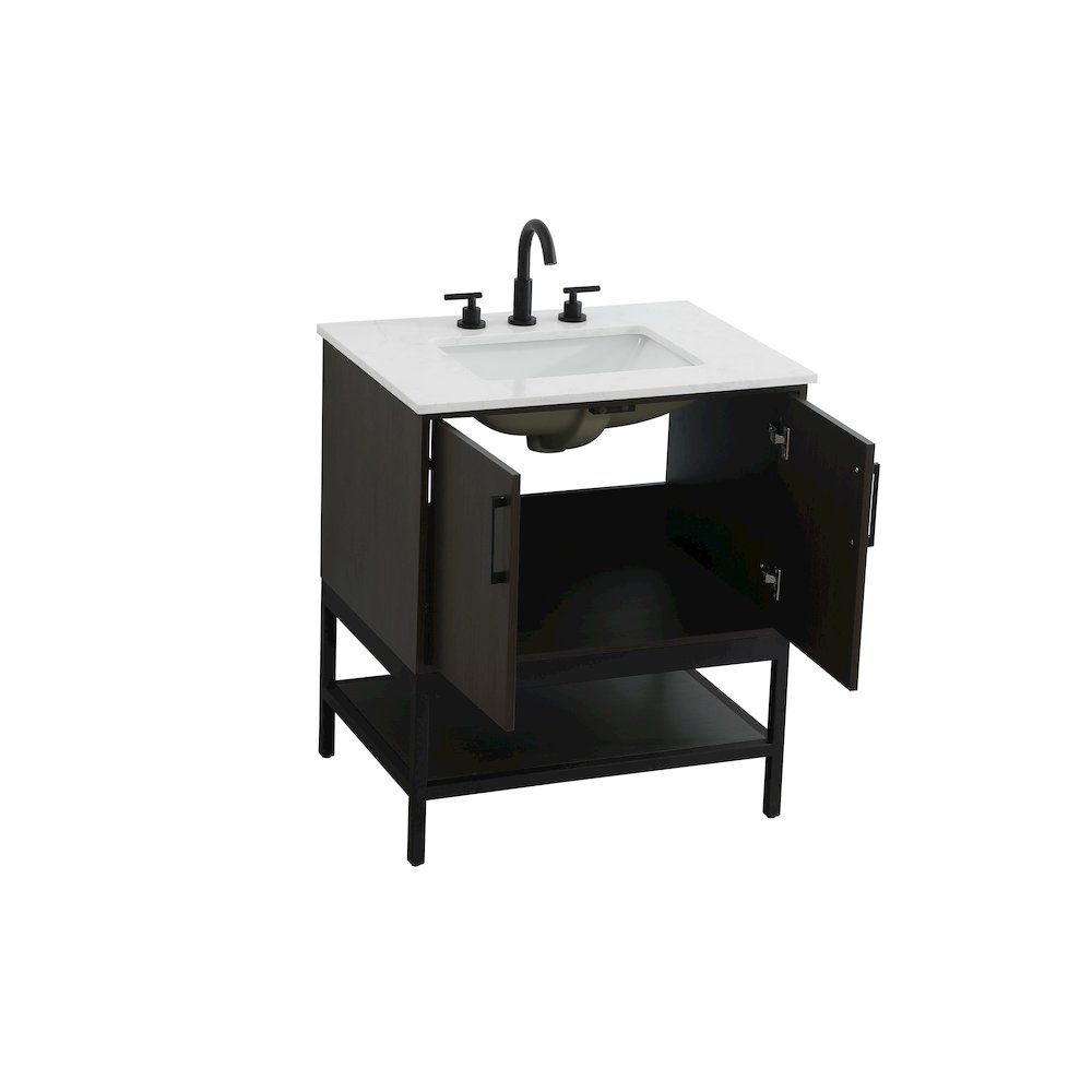 30 Inch Single Bathroom Vanity In Mocha Brown. Picture 7