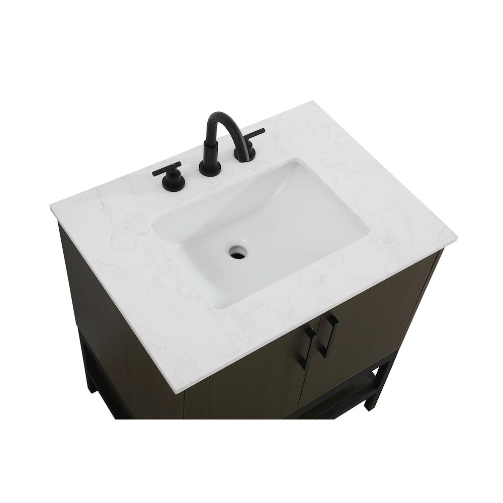 30 Inch Single Bathroom Vanity In Mocha Brown. Picture 8