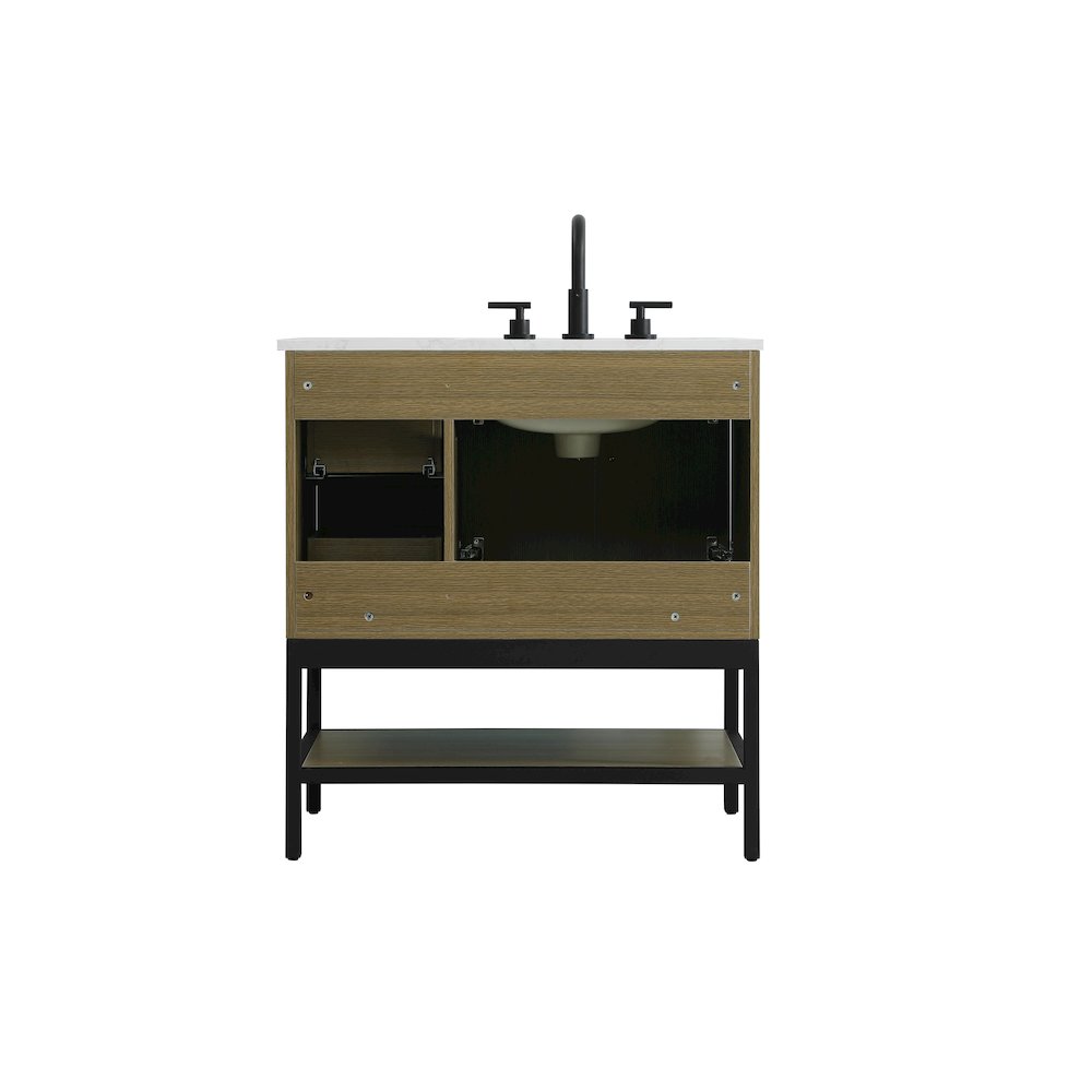 32 Inch Single Bathroom Vanity In Chestnut Brown. Picture 12