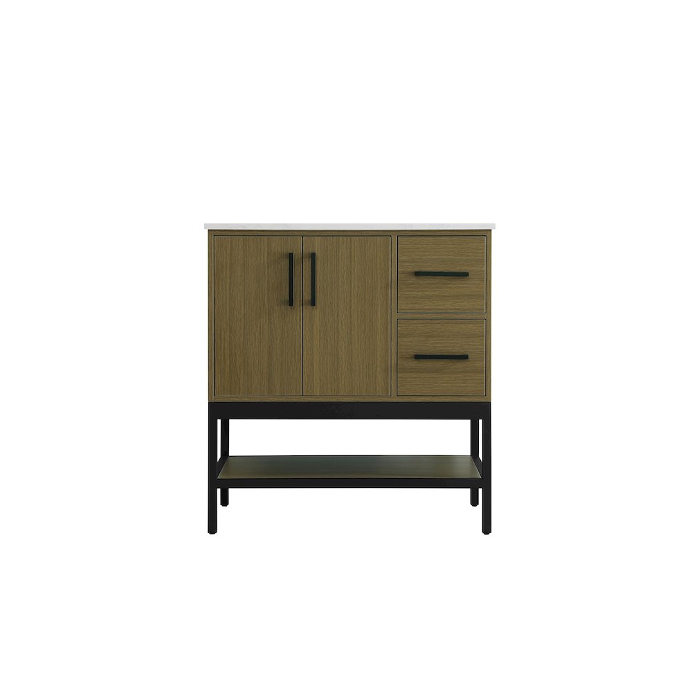 32 Inch Single Bathroom Vanity In Chestnut Brown. Picture 5