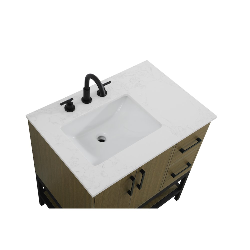 32 Inch Single Bathroom Vanity In Chestnut Brown. Picture 8