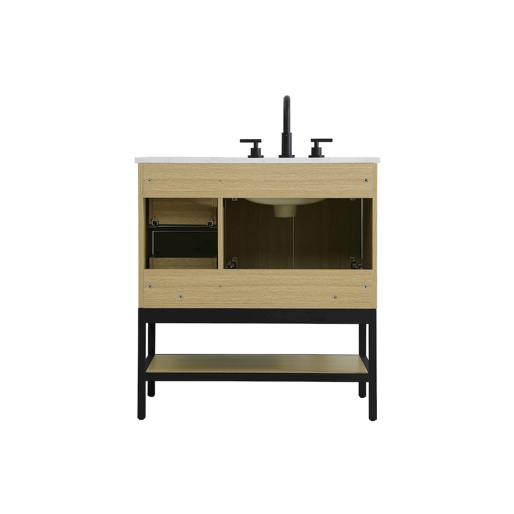 32 Inch Single Bathroom Vanity In Honey Brown. Picture 12