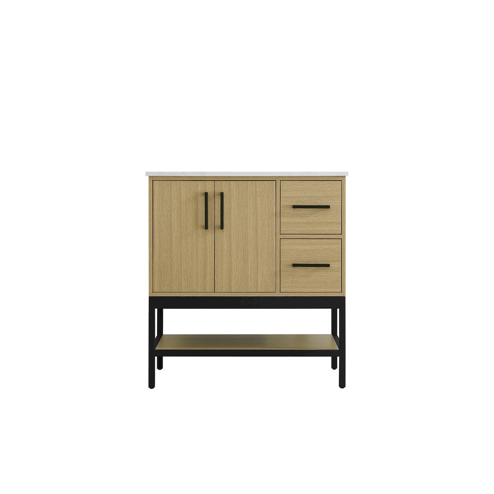 32 Inch Single Bathroom Vanity In Honey Brown. Picture 5
