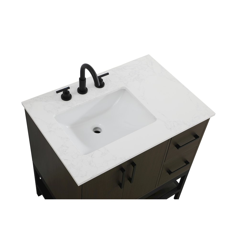 32 Inch Single Bathroom Vanity In Mocha Brown. Picture 8