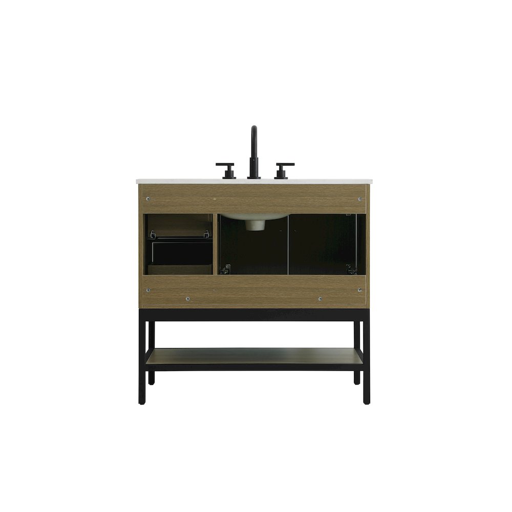 36 Inch Single Bathroom Vanity In Chestnut Brown. Picture 12