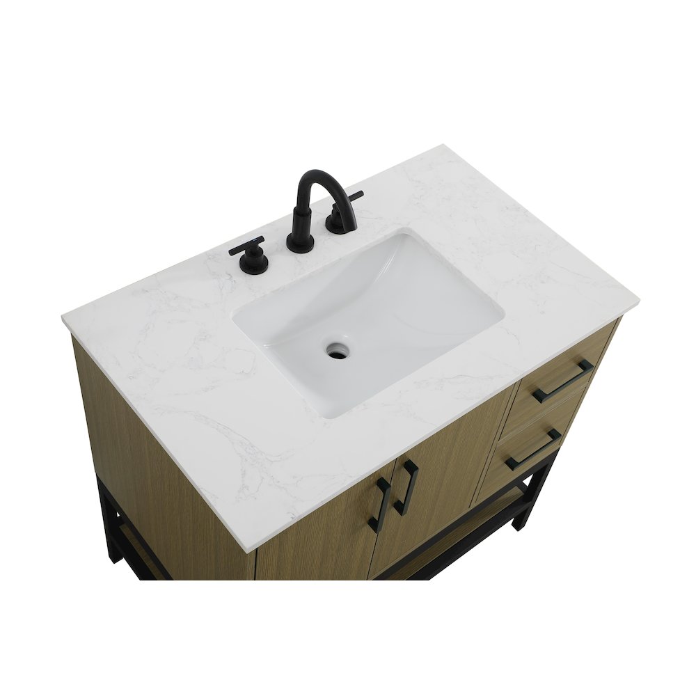 36 Inch Single Bathroom Vanity In Chestnut Brown. Picture 8