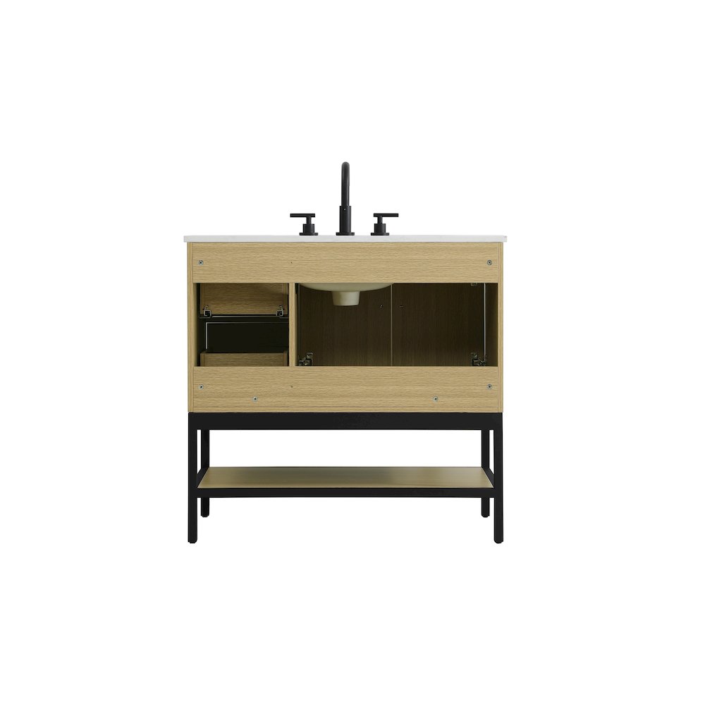 36 Inch Single Bathroom Vanity In Honey Brown. Picture 12