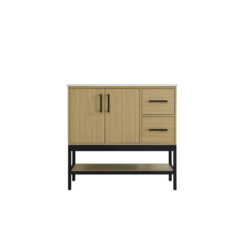 36 Inch Single Bathroom Vanity In Honey Brown. Picture 5