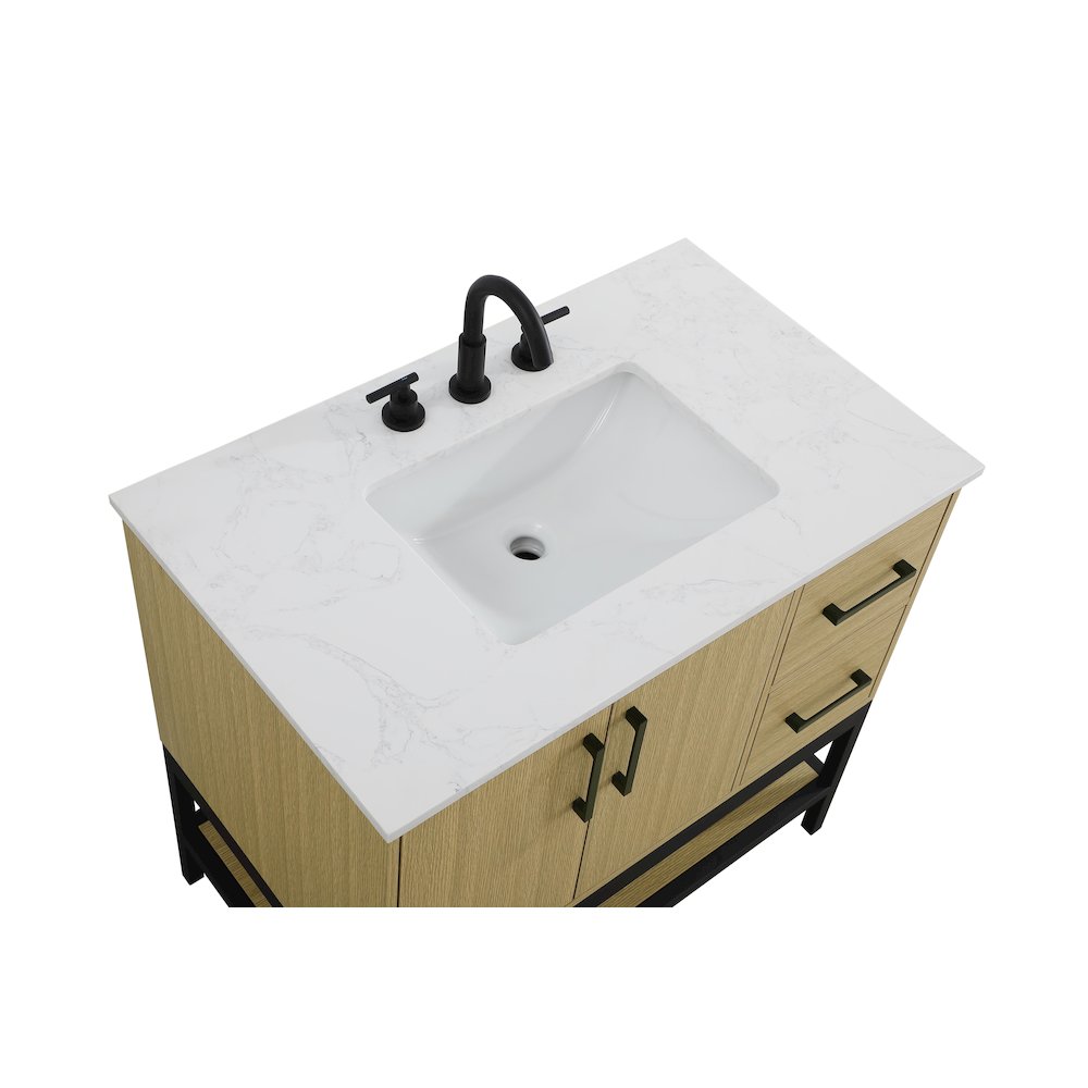 36 Inch Single Bathroom Vanity In Honey Brown. Picture 8