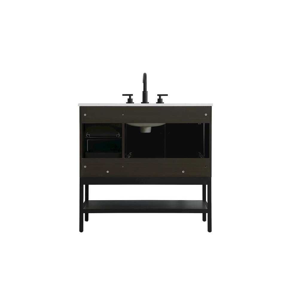 36 Inch Single Bathroom Vanity In Mocha Brown. Picture 12