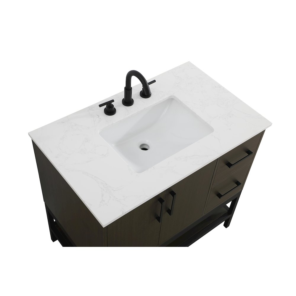 36 Inch Single Bathroom Vanity In Mocha Brown. Picture 8